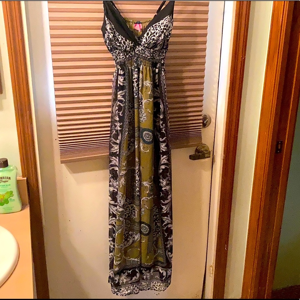 Long green and black dress